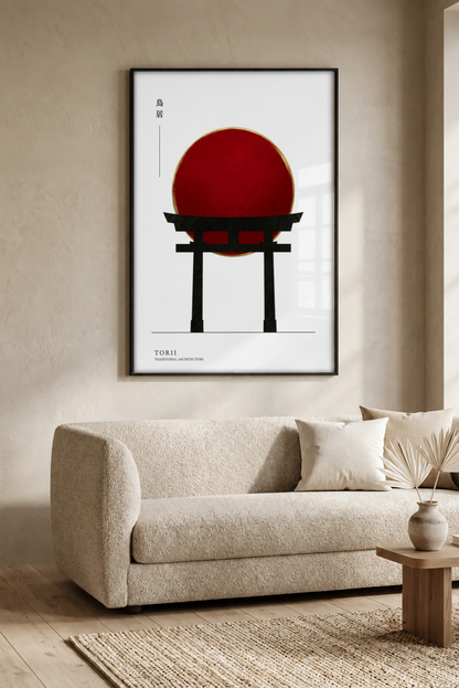 Japanese Art - Torii framed print in a room
