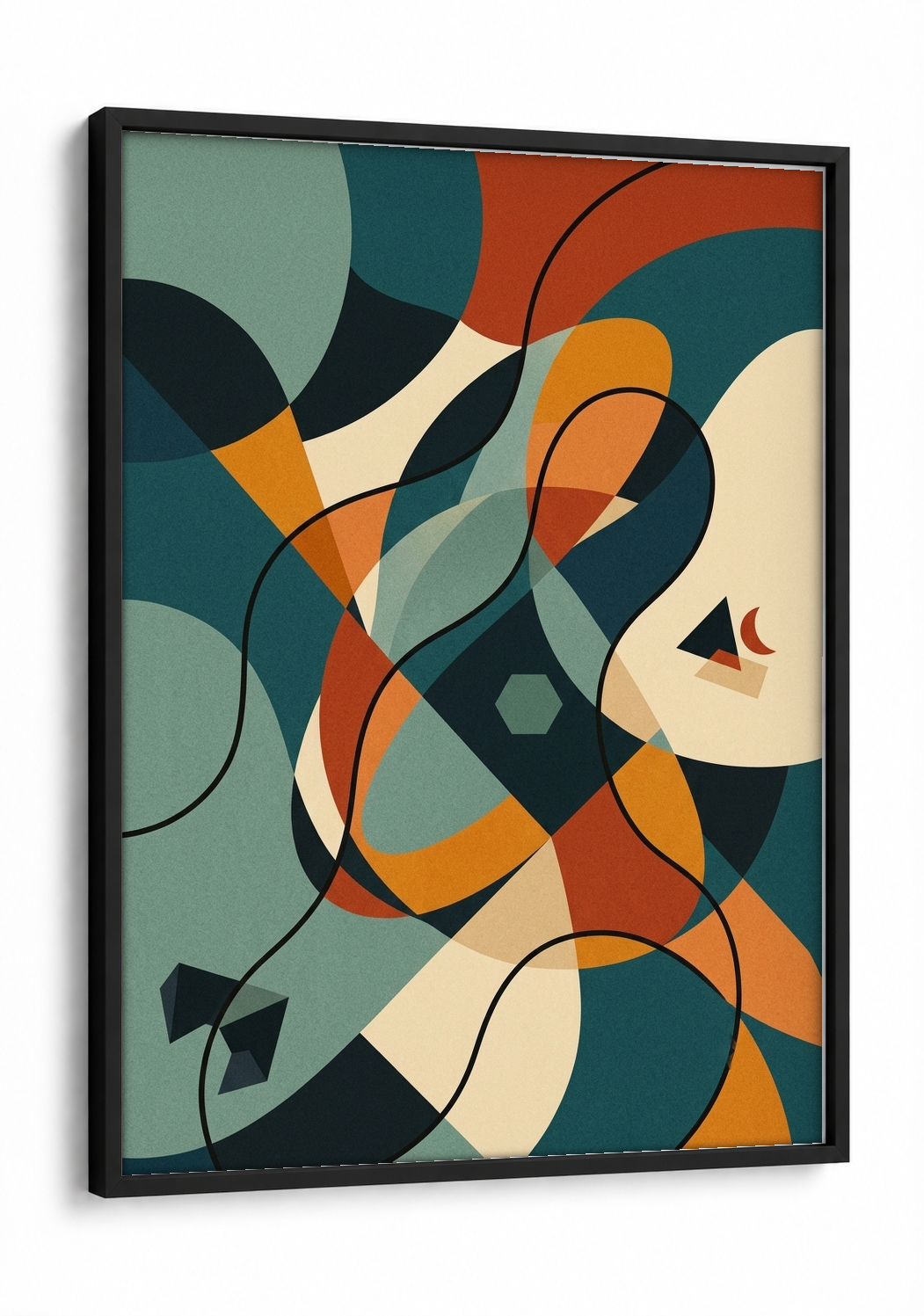 Abstract Art - Layers of Time framed print in a black frame