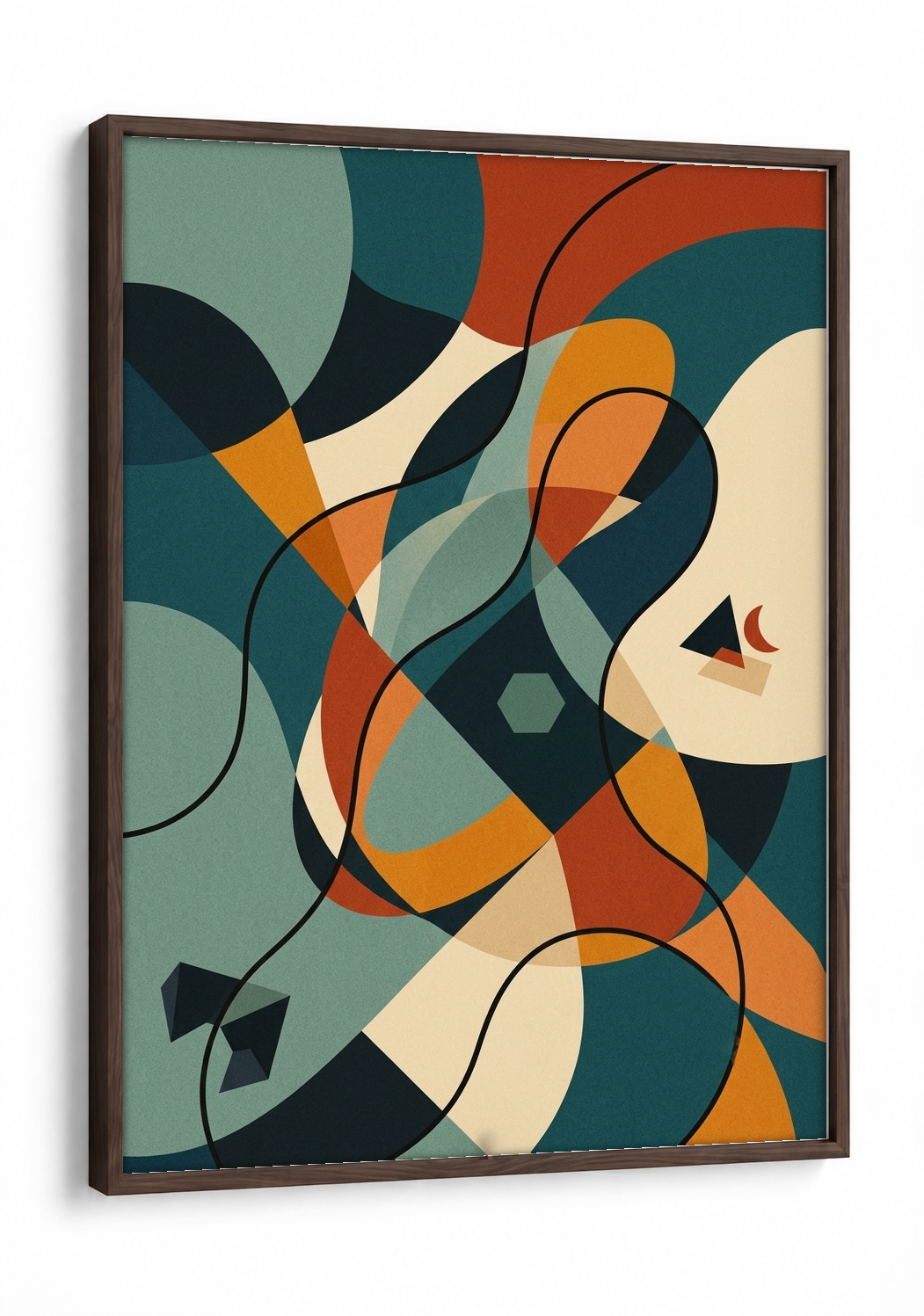 Abstract Art - Layers of Time framed print in a brown frame