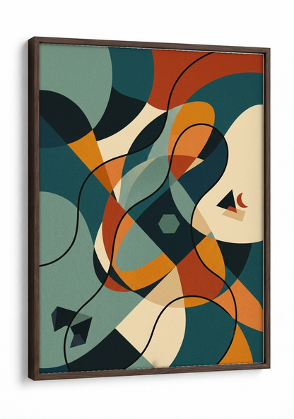 Abstract Art - Layers of Time framed print in a brown frame