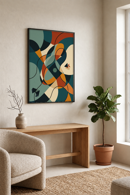 Abstract Art - Layers of Time framed print in a room