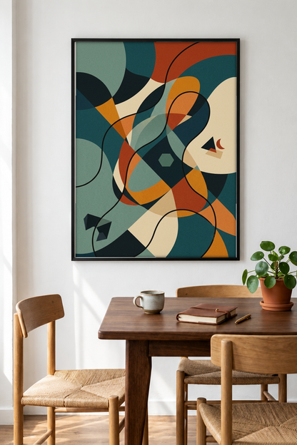 Abstract Art - Layers of Time framed print in a room