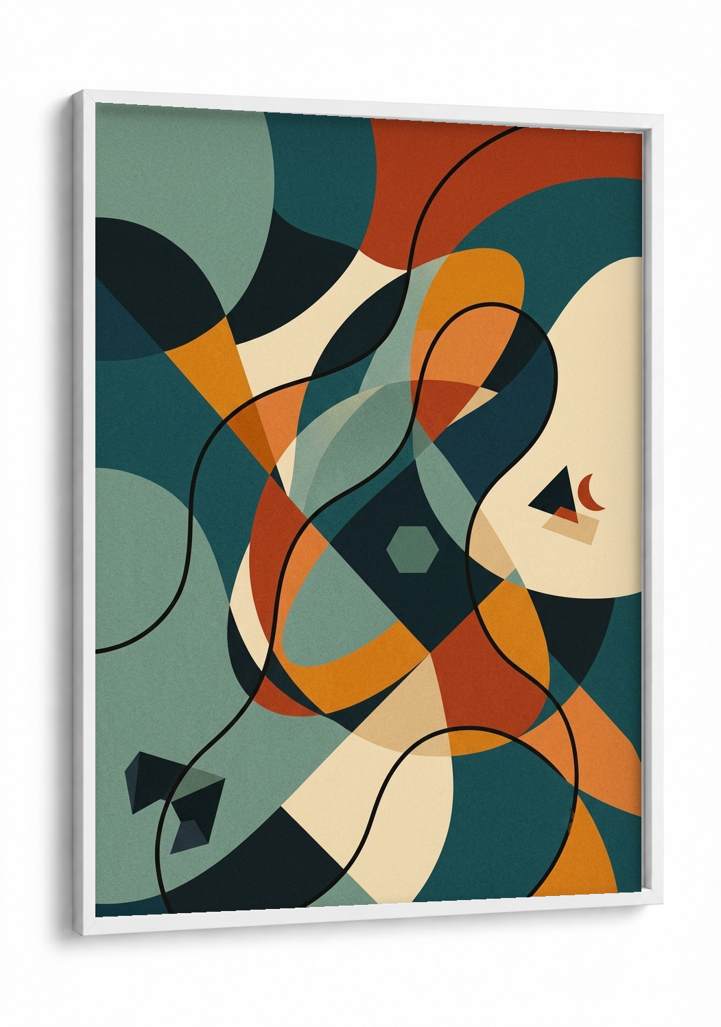 Abstract Art - Layers of Time framed print in a white frame