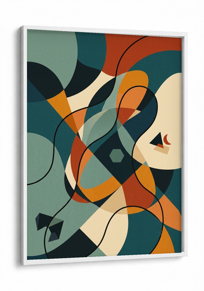 Abstract Art - Layers of Time framed print in a white frame