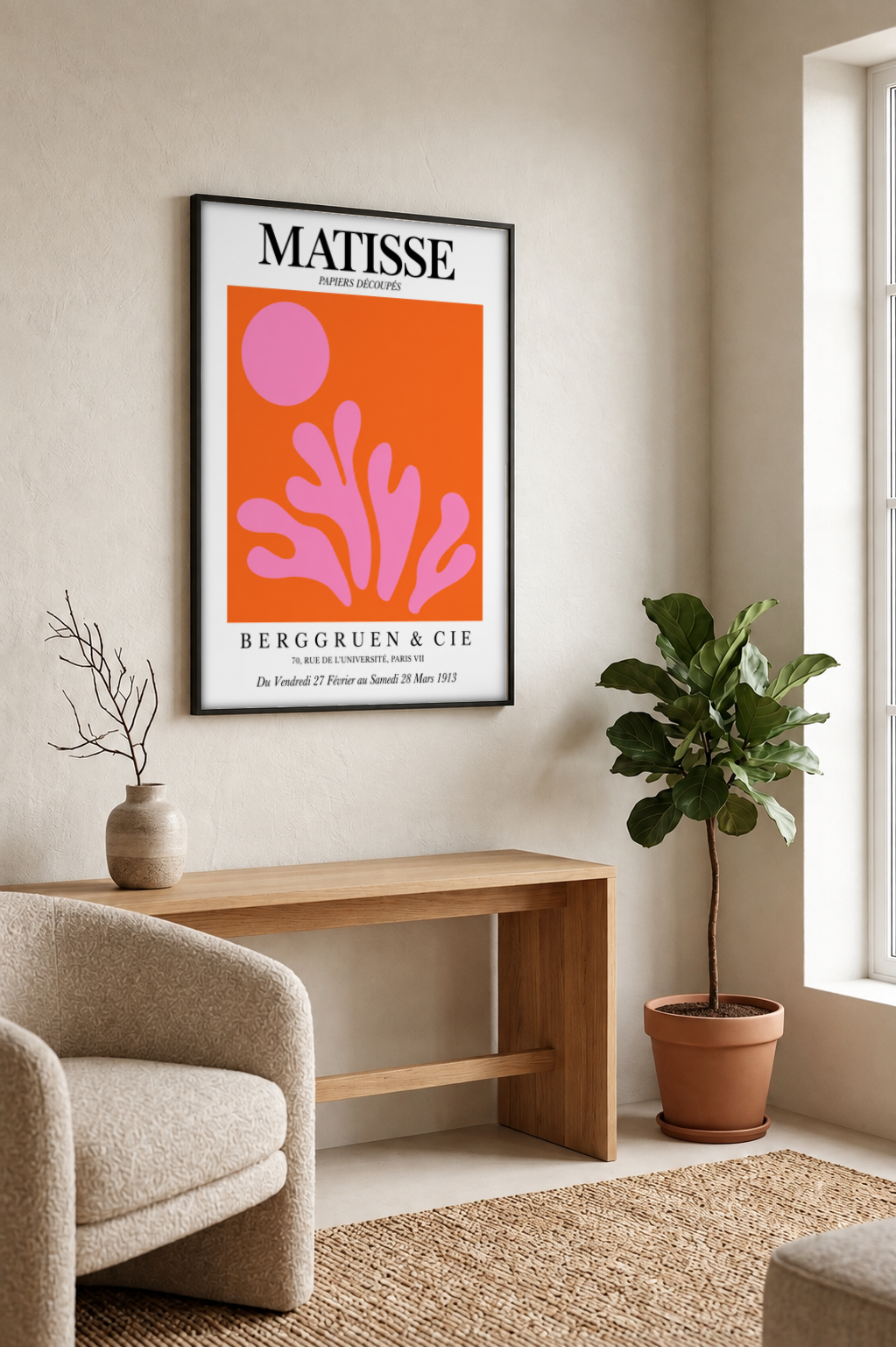 Henri Matisse- Exhibition Poster framed print in a room