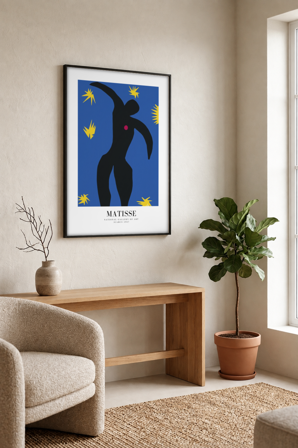 Henri Matisse- Icarus framed print in a room