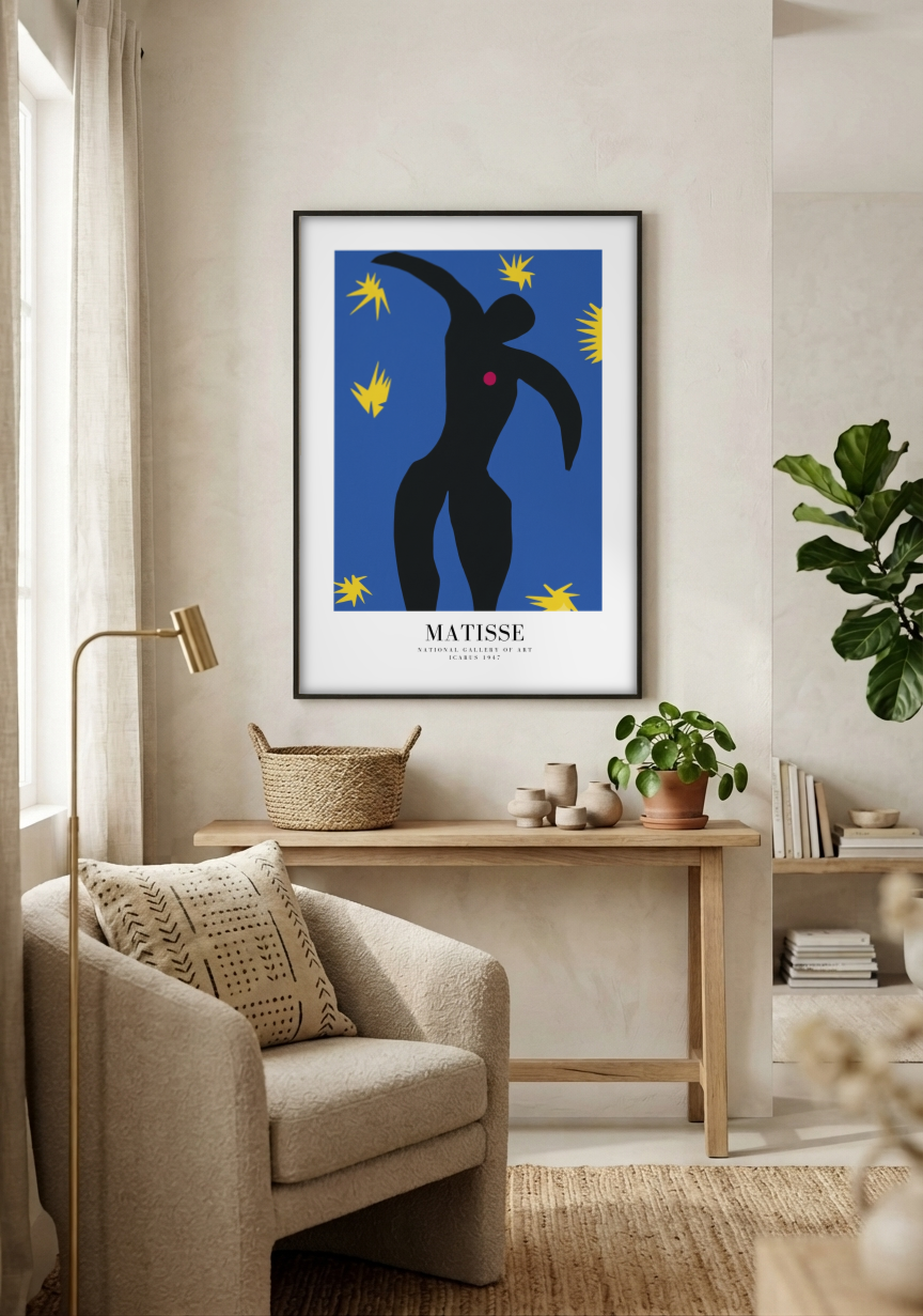 Henri Matisse- Icarus framed print in a room