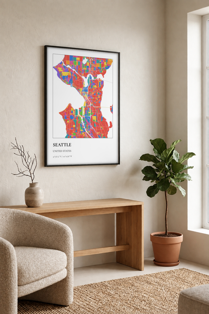 Custom Map Poster framed print in a room