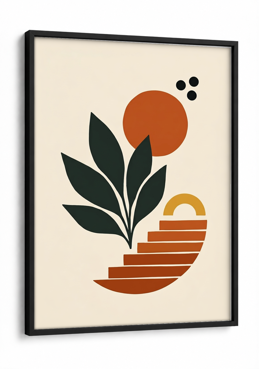 Abstract Art - Steps to the Sun framed print in a black frame