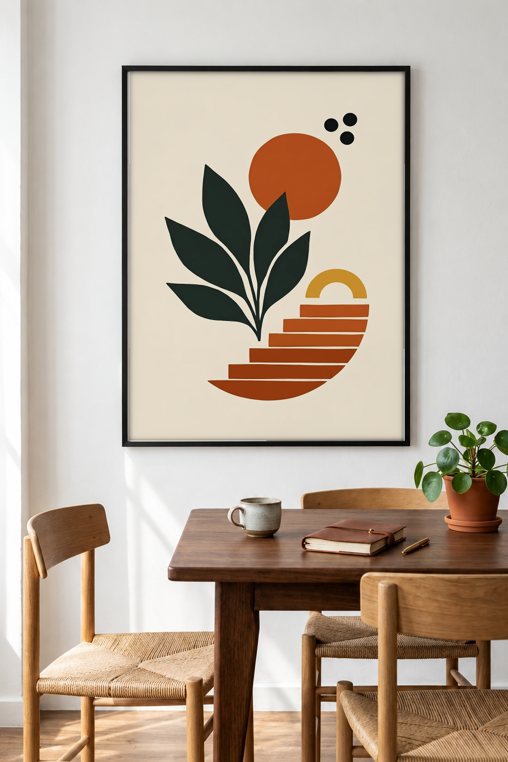 Abstract Art - Steps to the Sun framed print in a room