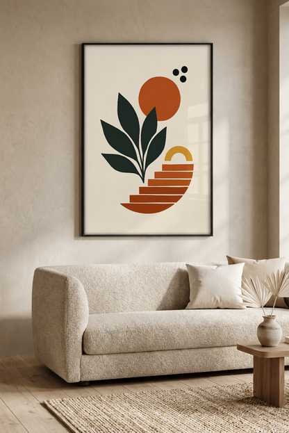Abstract Art - Steps to the Sun framed print in a room
