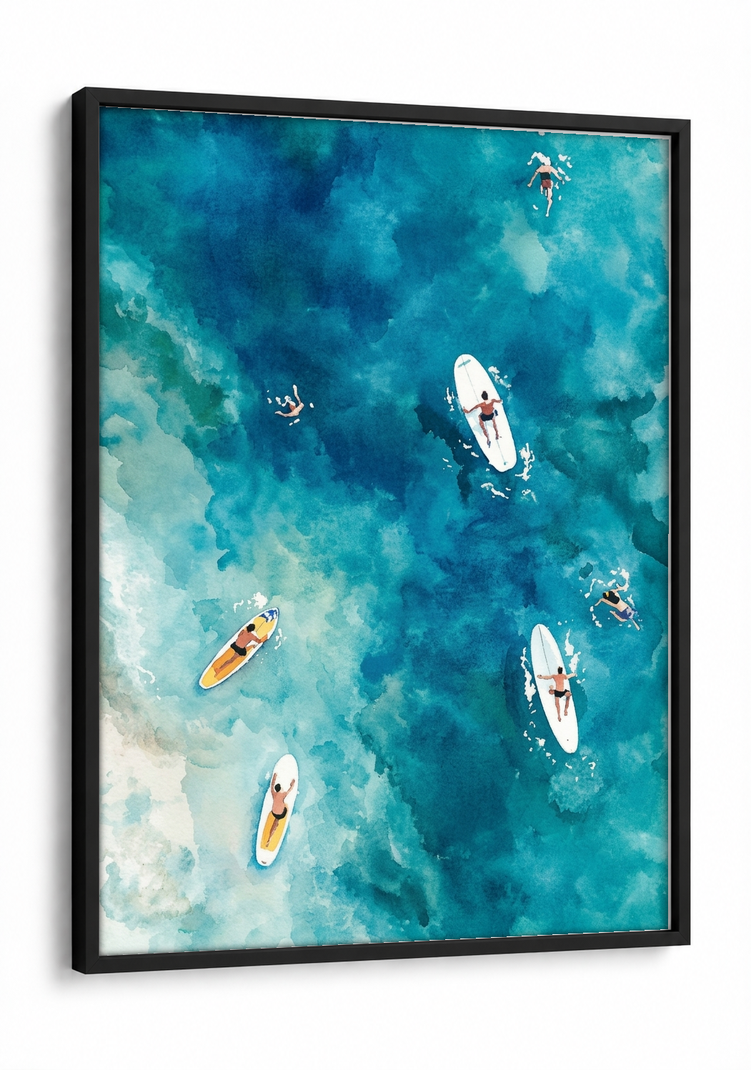 Landscape Art - Surf and Slide framed print in a black frame