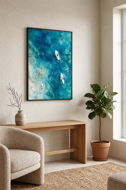 Landscape Art - Surf and Slide framed print in a room
