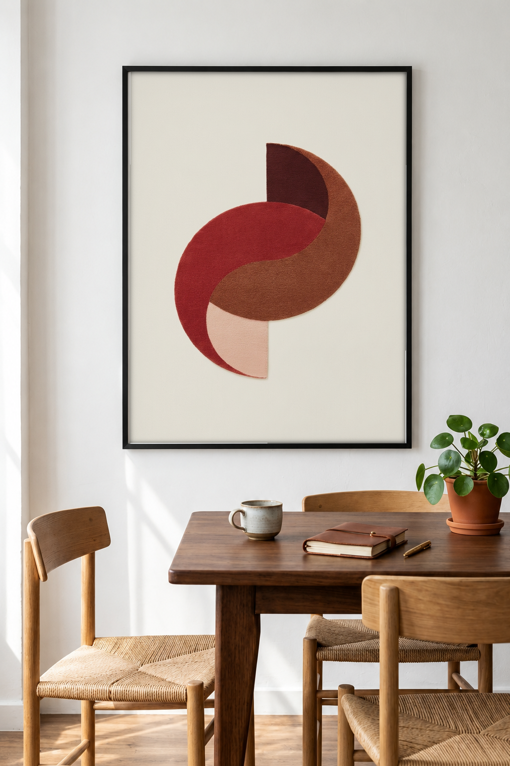 Abstract Art - Textile Abstraction framed print in a room