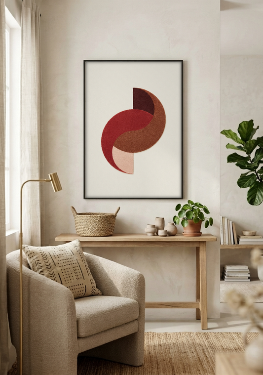 Abstract Art - Textile Abstraction framed print in a room