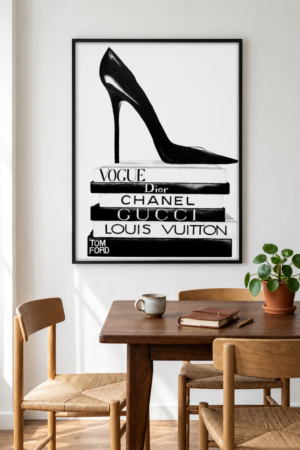 Pop Culture Art - The Devil Wears Designer framed print in a room