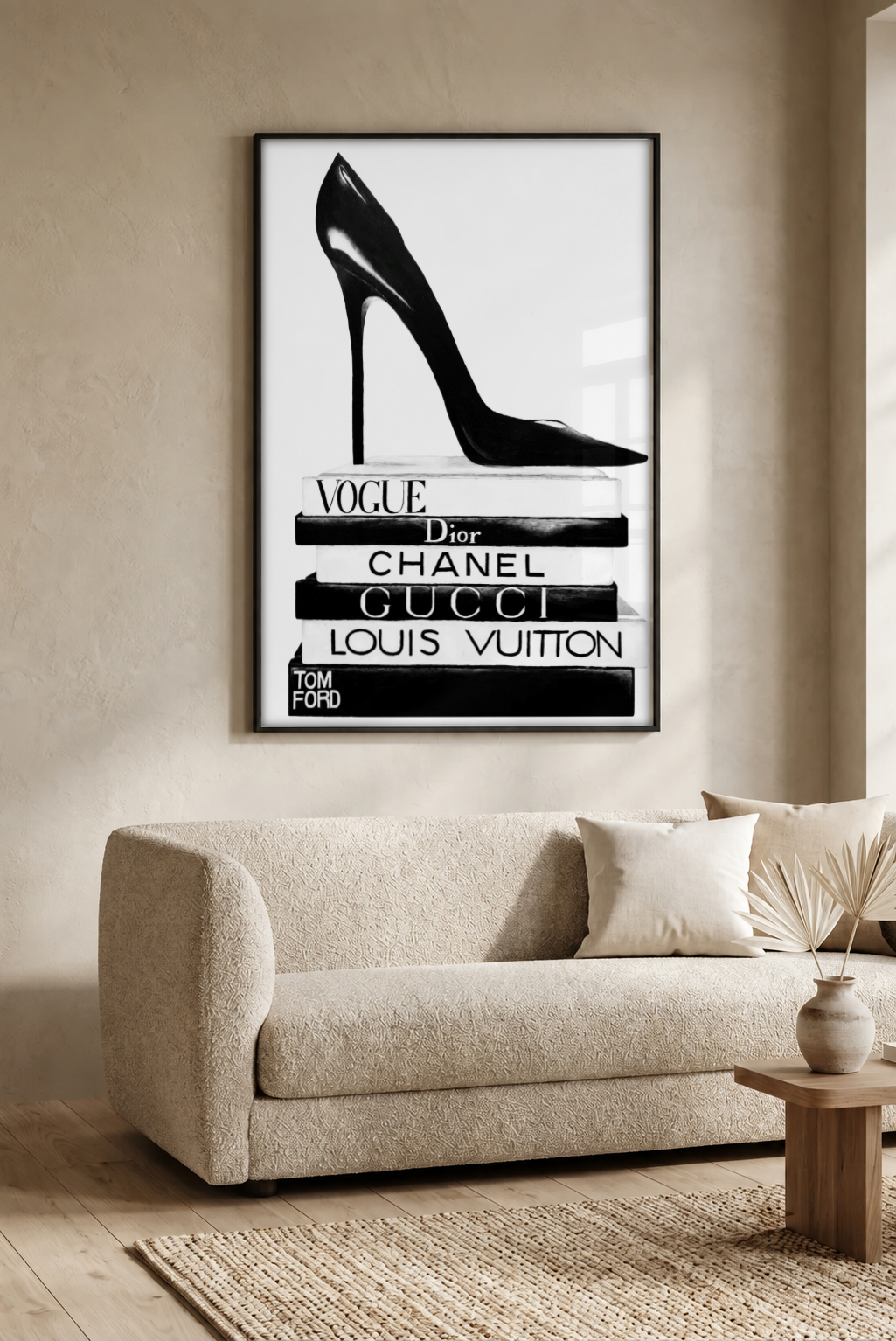 Pop Culture Art - The Devil Wears Designer framed print in a room