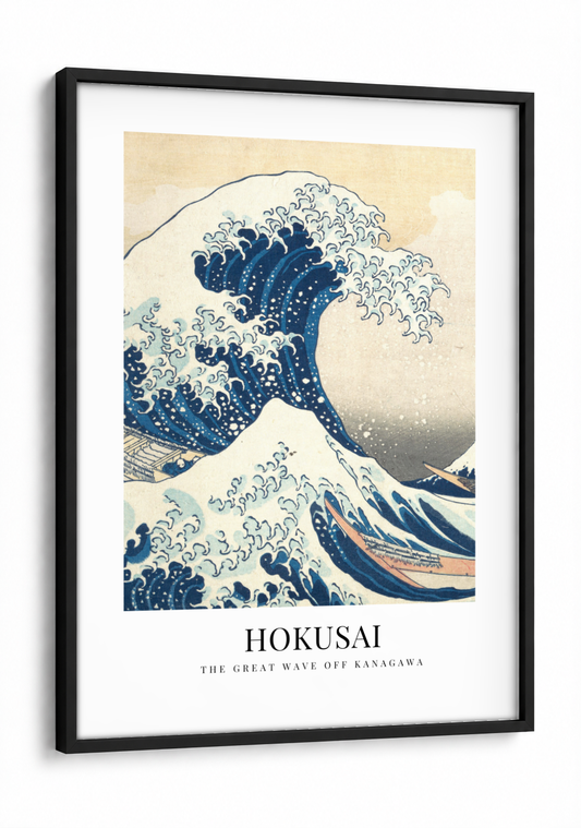 The Great Wave Off Kanagawa - Museum Edition framed print in a black frame