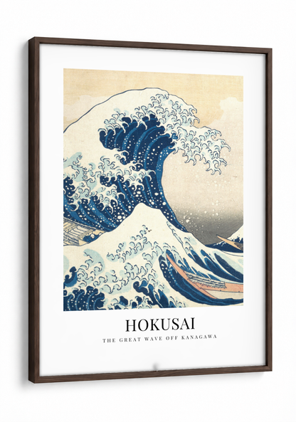The Great Wave Off Kanagawa - Museum Edition framed print in a brown frame