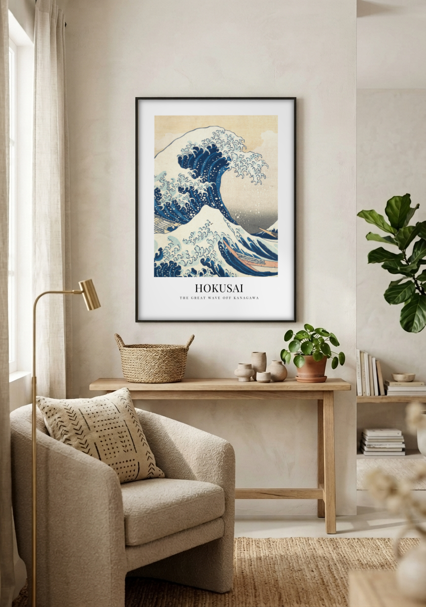 The Great Wave Off Kanagawa - Museum Edition framed print in a room
