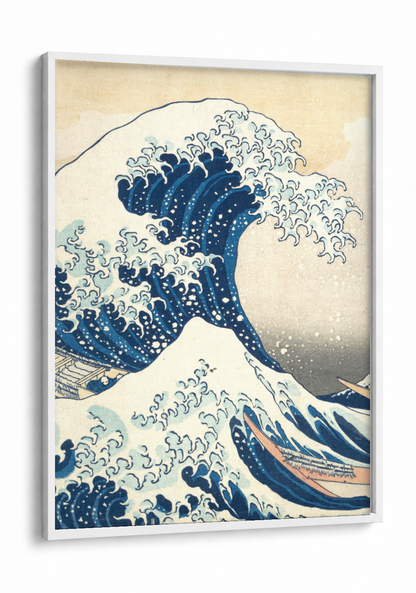 The Great Wave Off Kanagawa framed print in a white frame