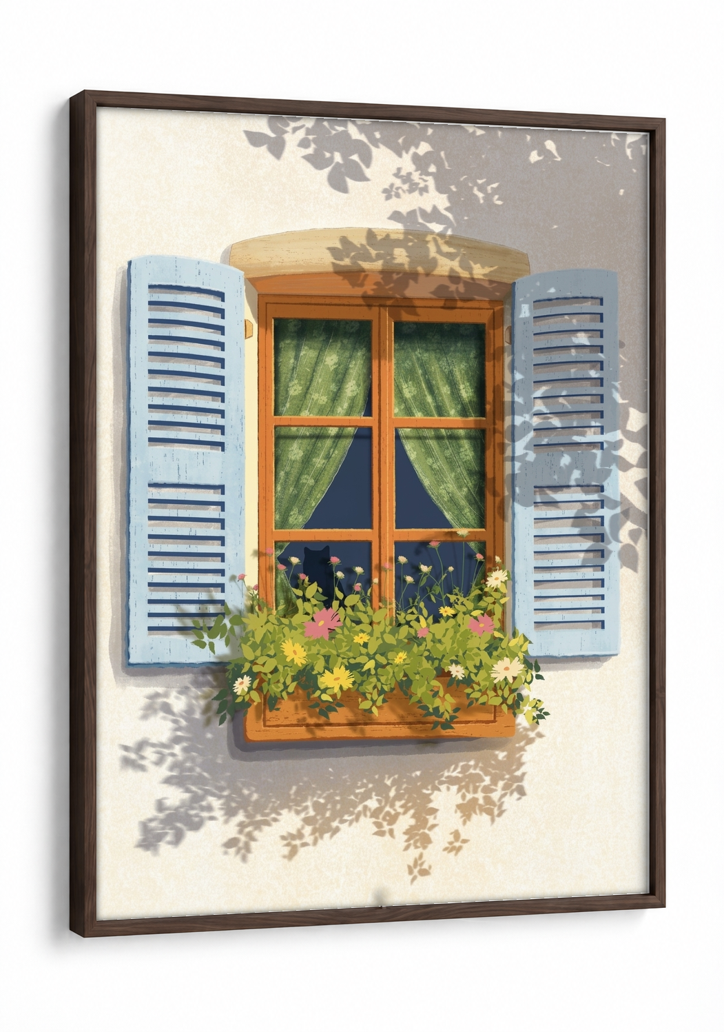 Boho Art - Whispers in the Shade framed print in a brown frame