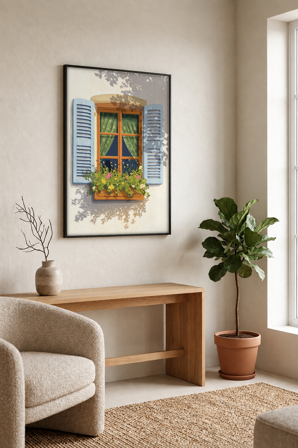 Boho Art - Whispers in the Shade framed print in a room