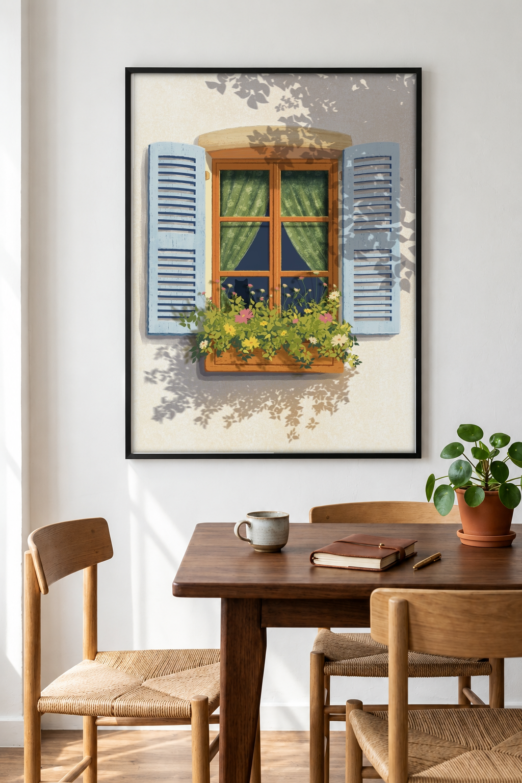 Boho Art - Whispers in the Shade framed print in a room