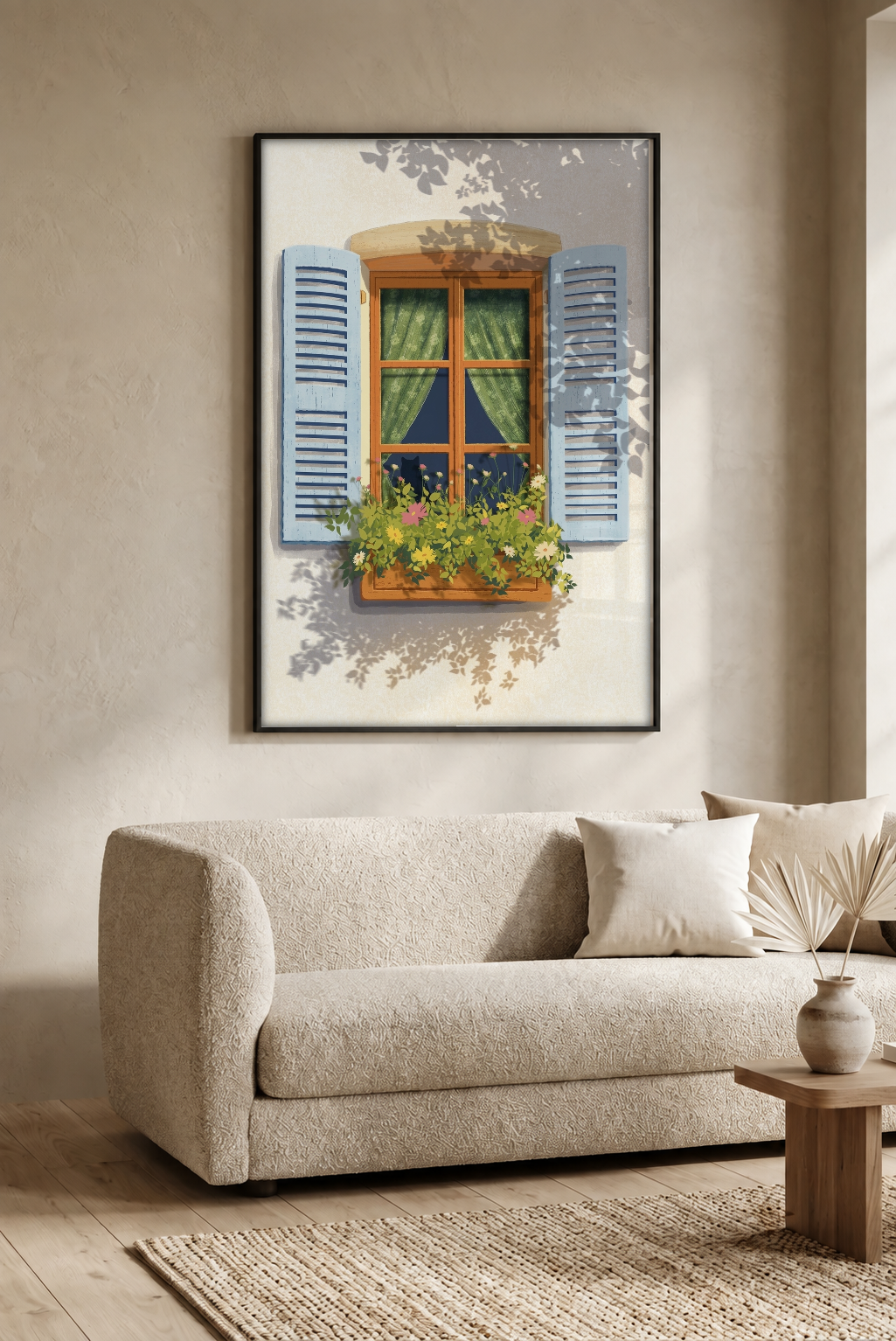 Boho Art - Whispers in the Shade framed print in a room