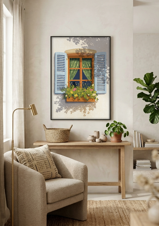 Boho Art - Whispers in the Shade framed print in a room