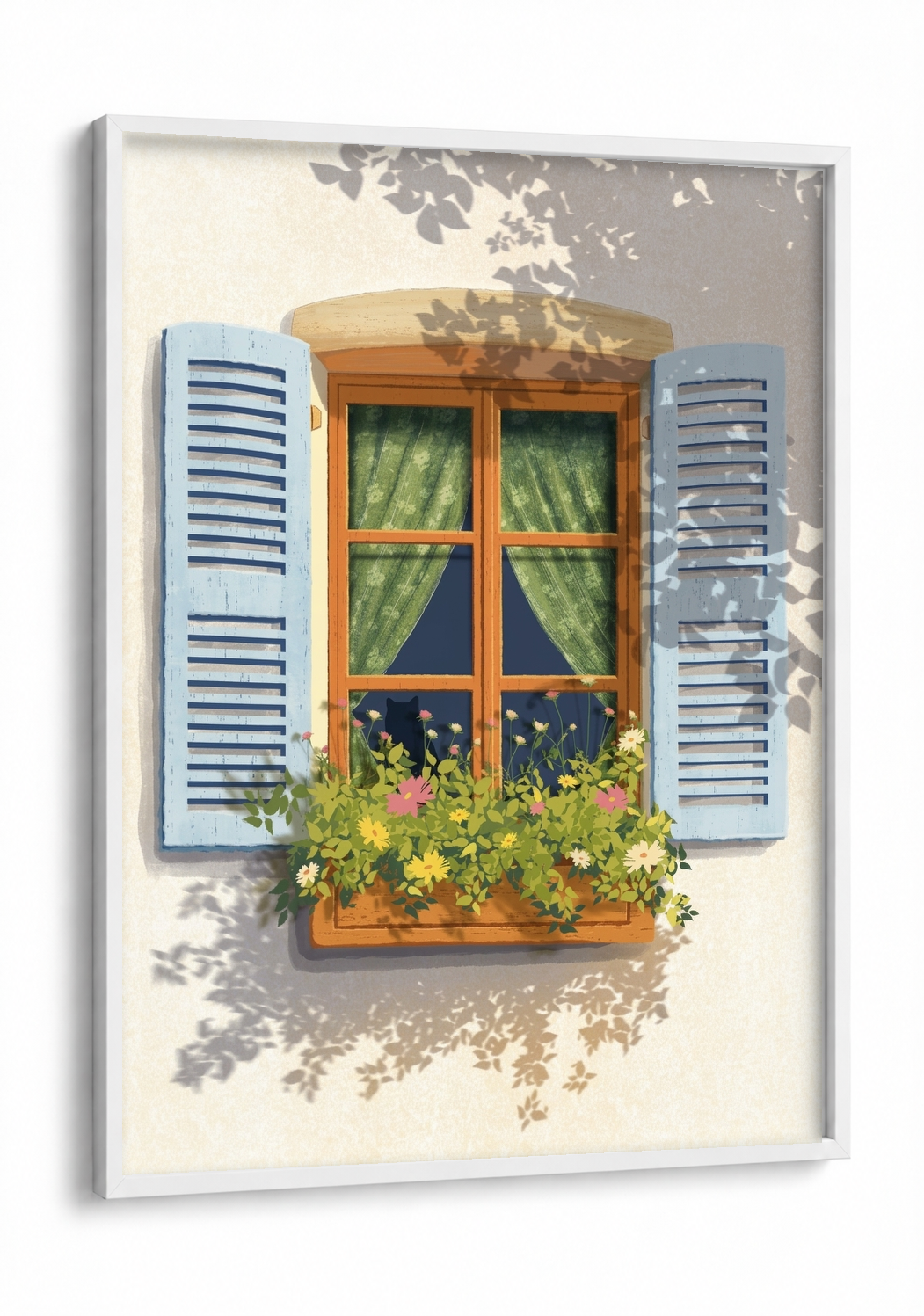Boho Art - Whispers in the Shade framed print in a white frame